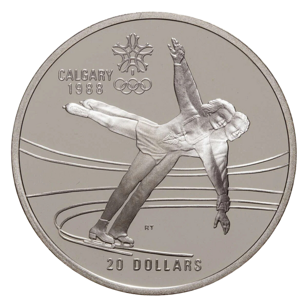 $20 Calgary Olympics Figure Skating Silver Coin 1987