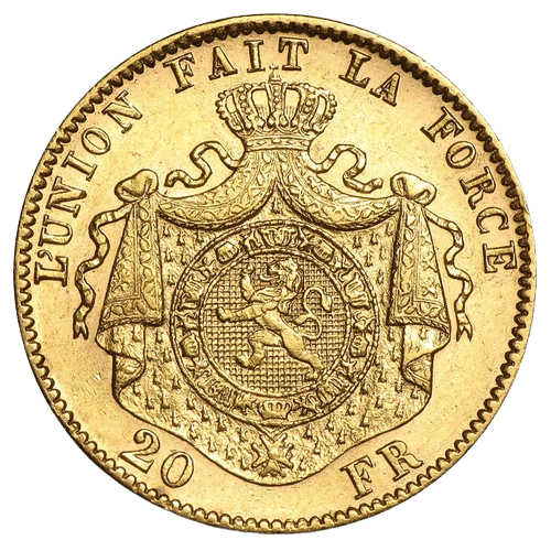 20 Francs Leopold II Belgian Gold Coin 1882