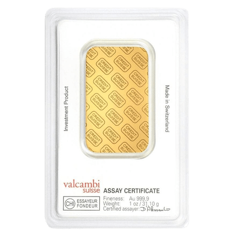 1 oz Credit Suisse Gold Bar | MintedMarket