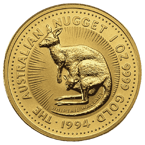 1 oz $100 Australian Nugget Gold Coin Random Year in Slab