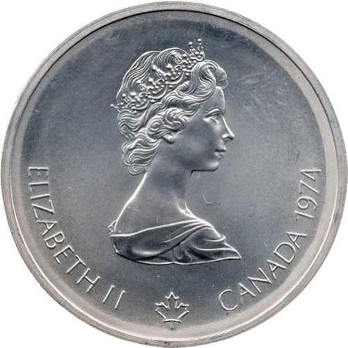 $10 Montreal Olympics Temple Silver Coin 1974 | MintedMarket