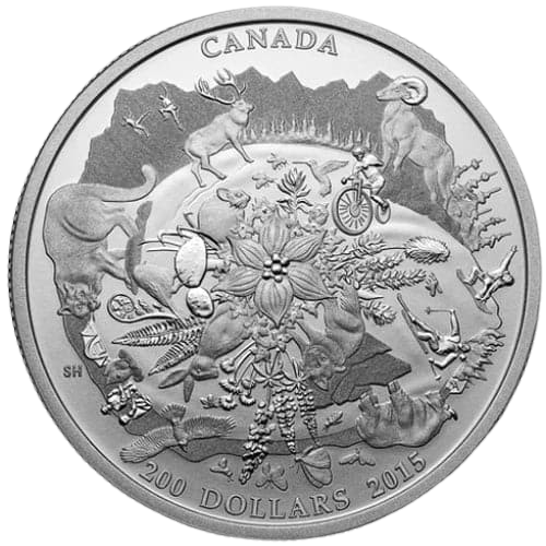 $200 Canada's Rugged Mountains Fine Silver Coin 2015