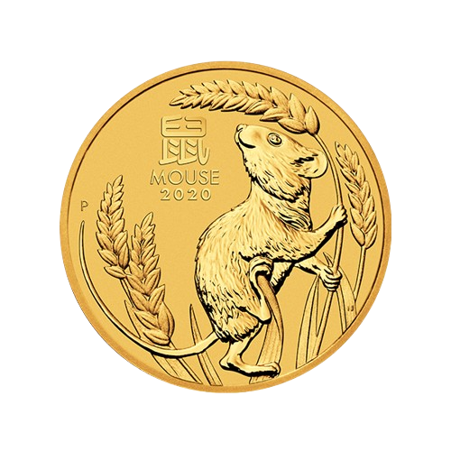 1/2 oz $50 Australian Lunar Series III 2020 Year of the Mouse Gold Coin - MintedMarket