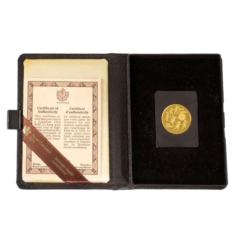 $100 International Year of the Child Gold Coin 1979 with Box - MintedMarket