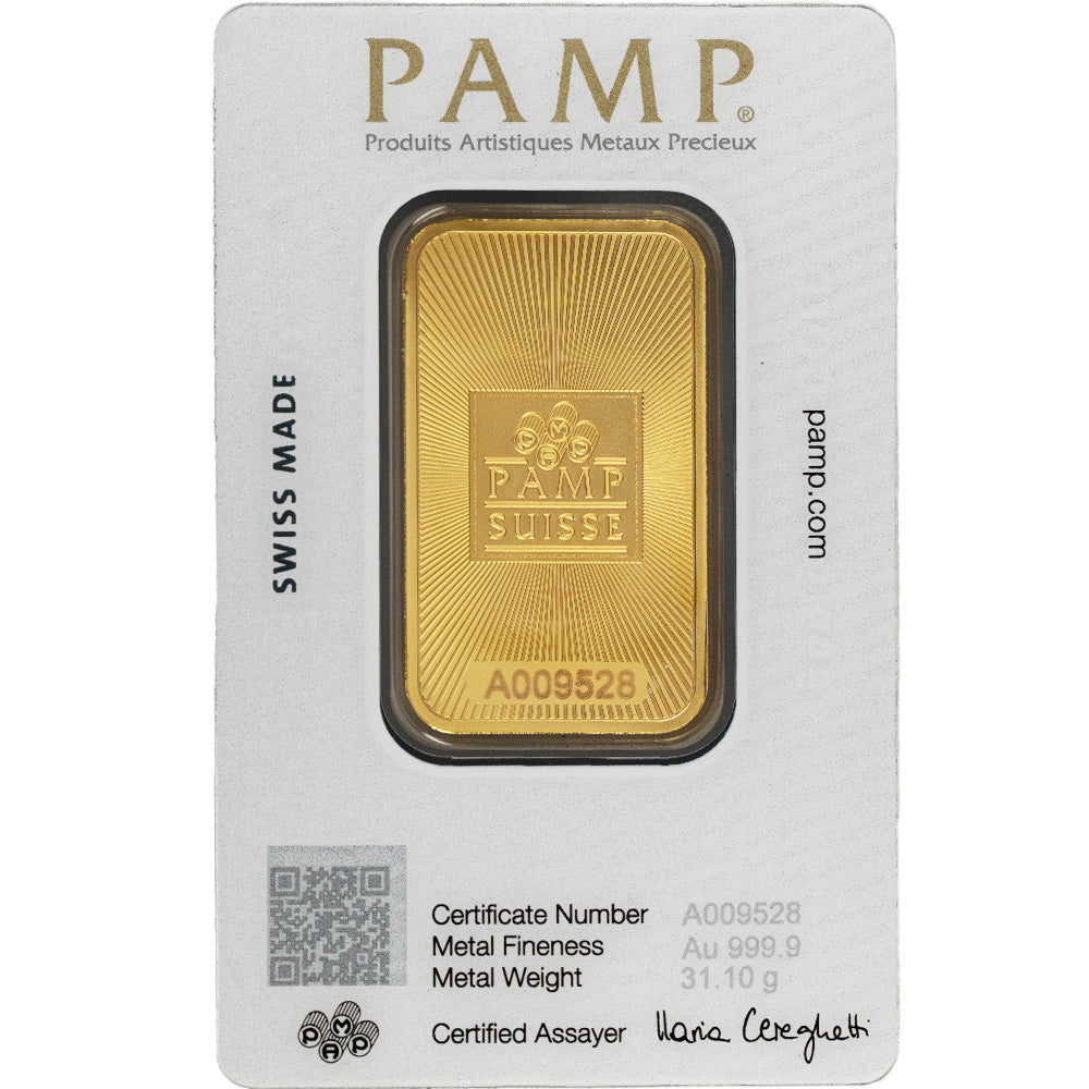 1 oz PAMP Suisse Gold Bar - MintedMarket