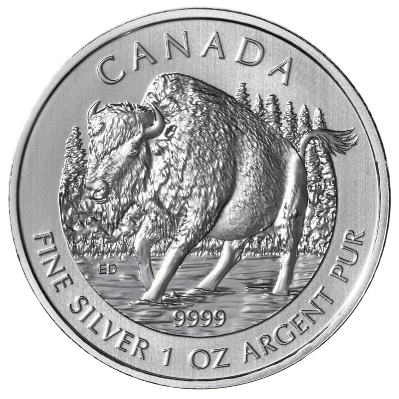 1 oz Wood Bison Silver Coin 2013