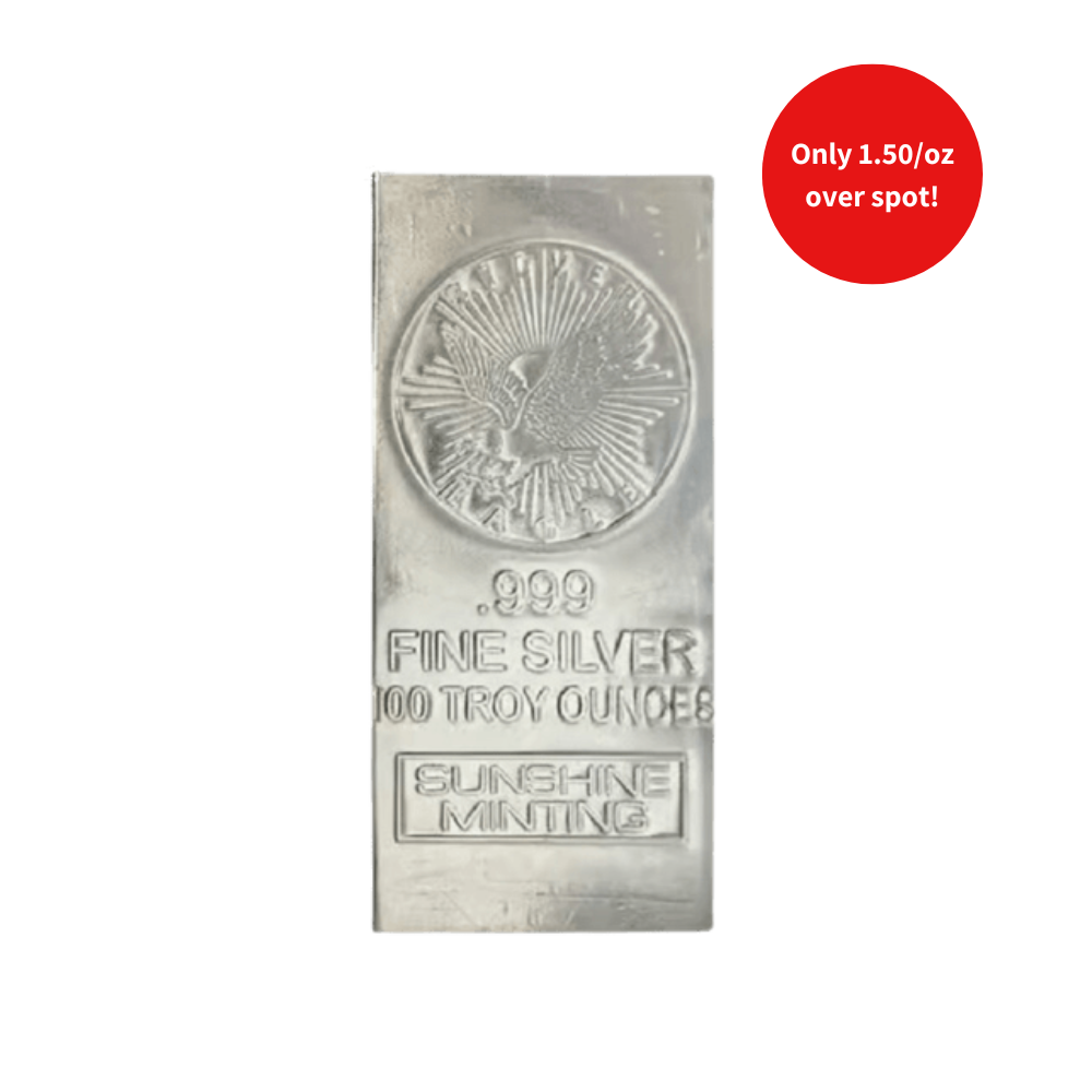 100 oz Sunshine Minting Silver Bar - MintedMarket