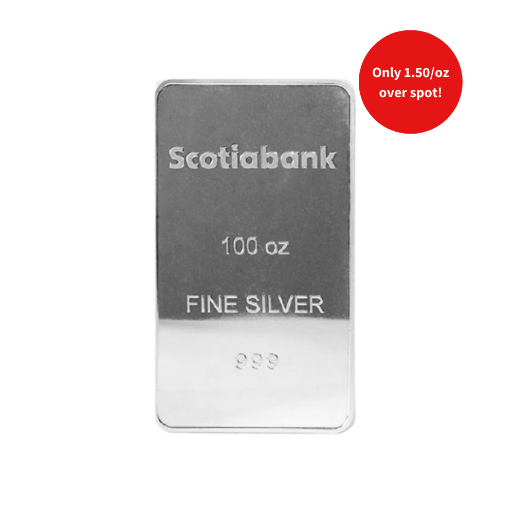 100 oz Scotiabank Silver Bar - MintedMarket