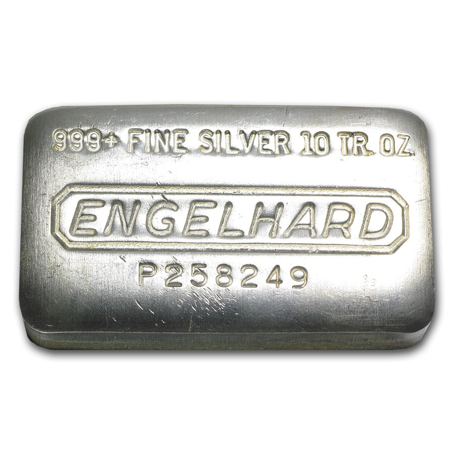 10 oz Engelhard Vintage Silver Bar 11th Series-P - MintedMarket