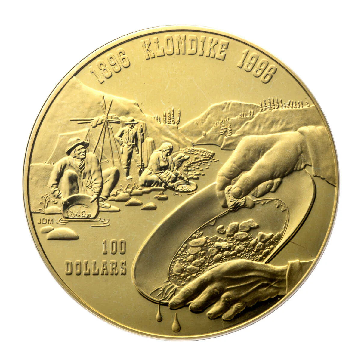 $100 Klondike Gold Rush 100th Anniversary Gold Coin 1996 with Box and Certificate - MintedMarket