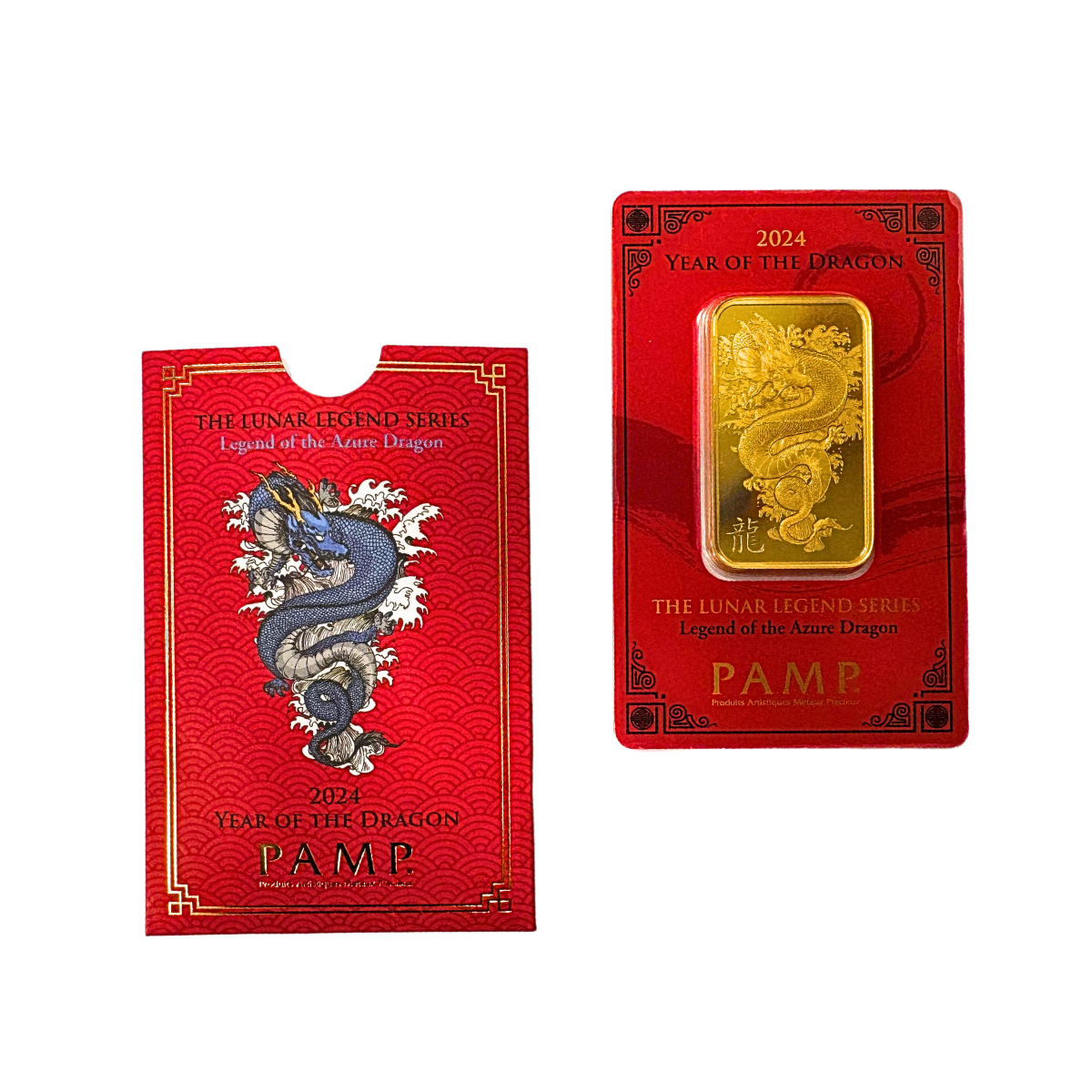 1 oz Legend of the Azure Dragon PAMP Gold Bar 2024 - MintedMarket