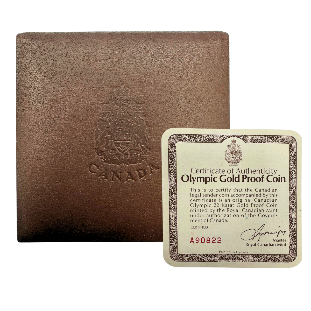 Vintage 1976 Olympic Coin Leather Display Box with Certificate - MintedMarket