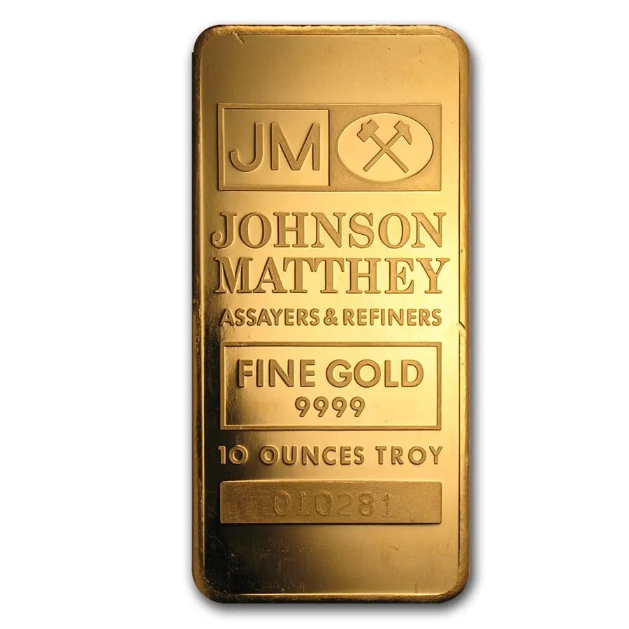 10 oz Johnson Matthey Gold Bar - MintedMarket