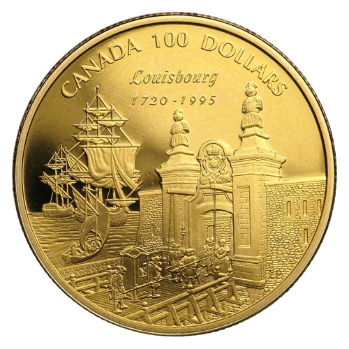 $100 275th Anniversary of the Founding of Louisbourg 14k Gold Coin 1995 - MintedMarket