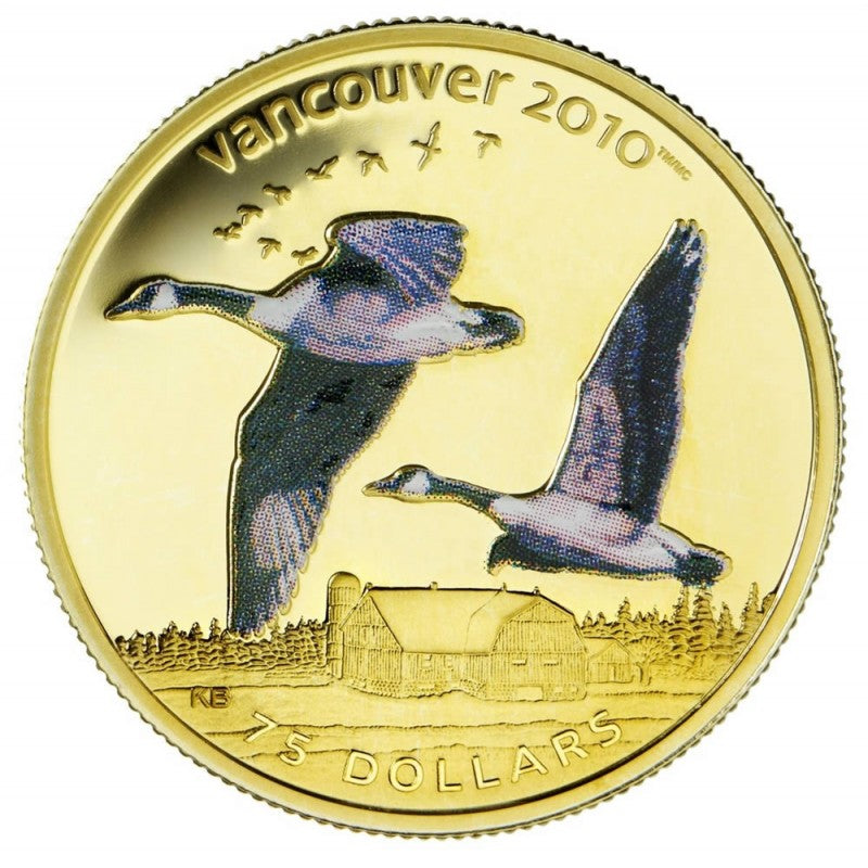 $75 Vancouver 2010 Olympic Winter Games Gold Coin: Canada Geese - MintedMarket