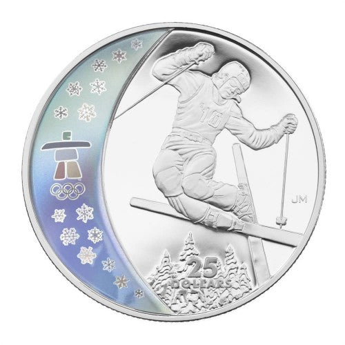 $25 Vancouver 2010 Olympic Winter Games Freestyle Ski Silver Coin 2007 - MintedMarket