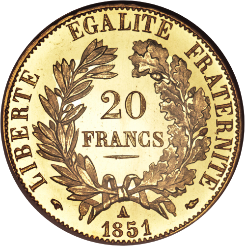 20 Francs Ceres Gold Coin 1851 - MintedMarket