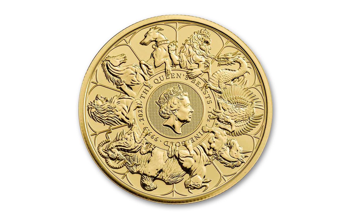 1 oz Queen&#39;s Beasts Completer Gold Coin 2021 - MintedMarket