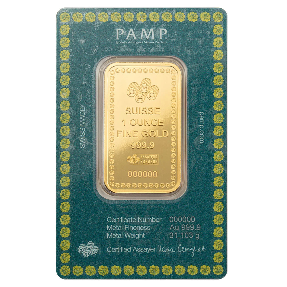1 oz PAMP Diwali Gold Bar - MintedMarket
