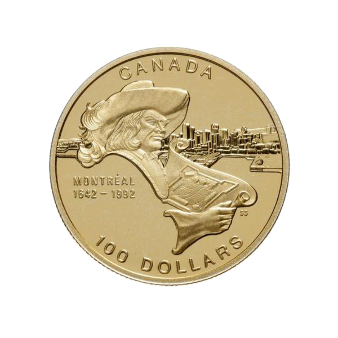 $100 The City of Montreal 350th Anniversary Gold Coin 1992 - MintedMarket