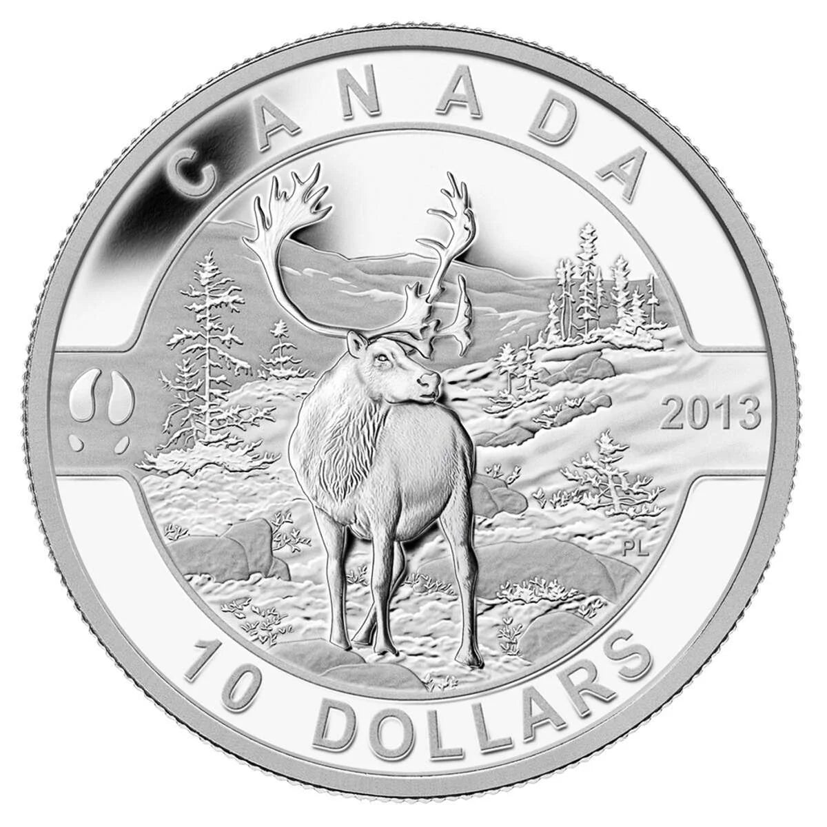 $10 O Canada: Caribou Silver Coin 2013