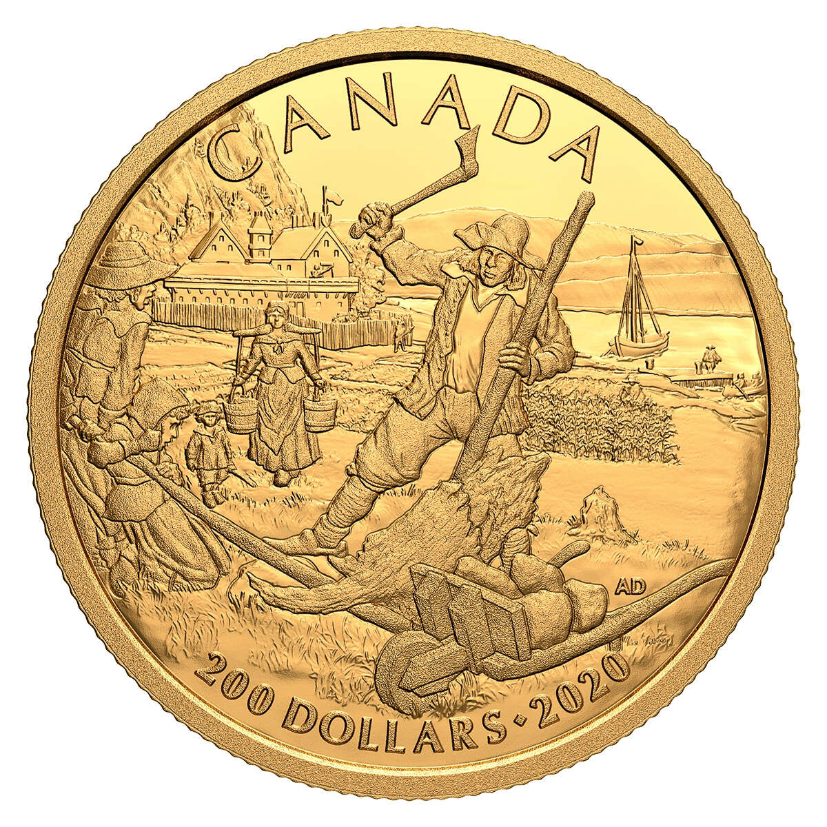 $200 Early Canadian History: New France Pure Gold Coin 2020