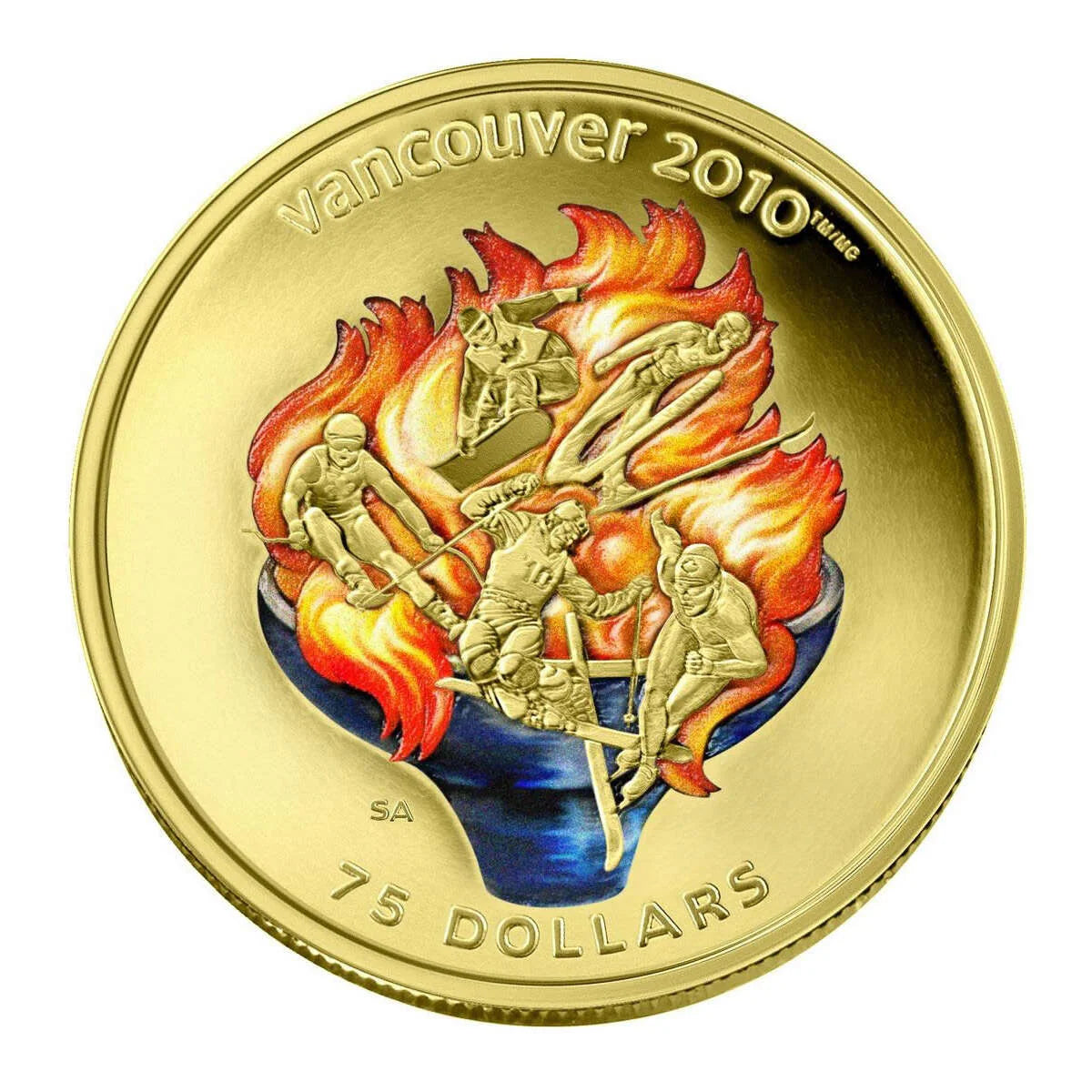 $75 Vancouver 2010 Olympic Winter Games Gold Coin: Olympic Spirit