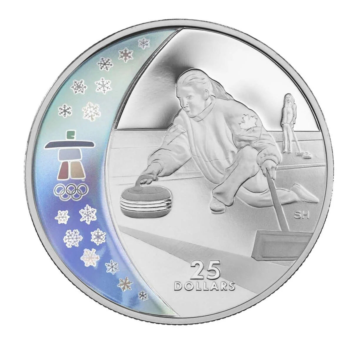 $25 Vancouver 2010 Olympic Winter Games Curling Silver Coin 2007