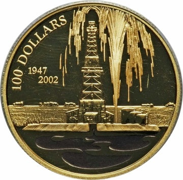 $100 Leduc Oil 14k Gold Coin 2002 - MintedMarket