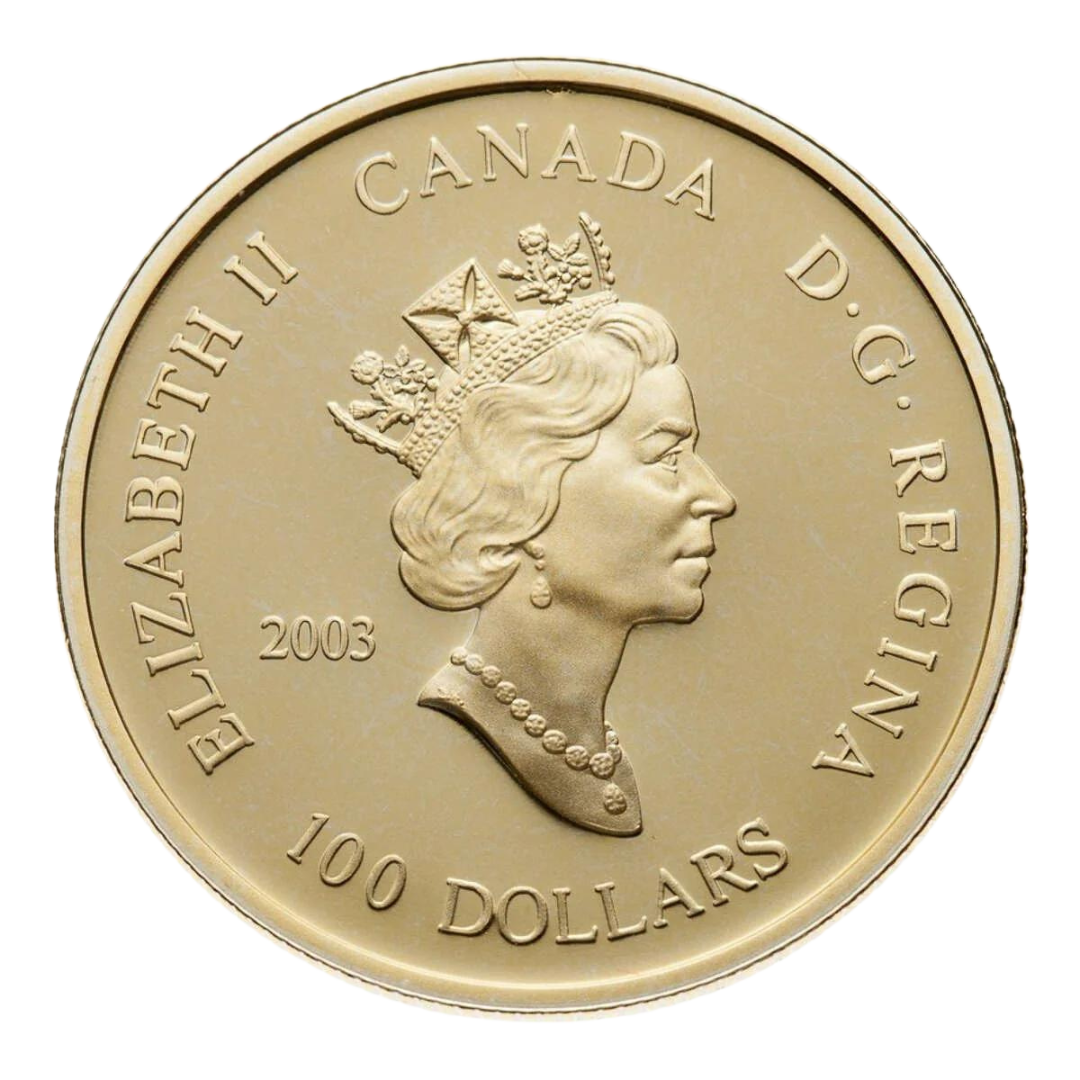 $100 100th Anniversary of the Discovery of Marquis Wheat 14k Gold Coin 2003 - MintedMarket