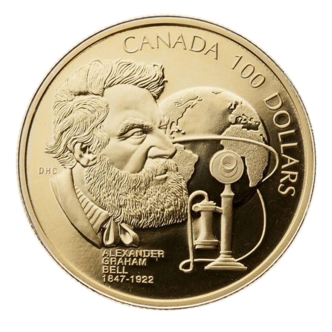 $100 150th Anniversary of Alexander Graham Bell's Birth 14k Gold Coin 1997 - MintedMarket
