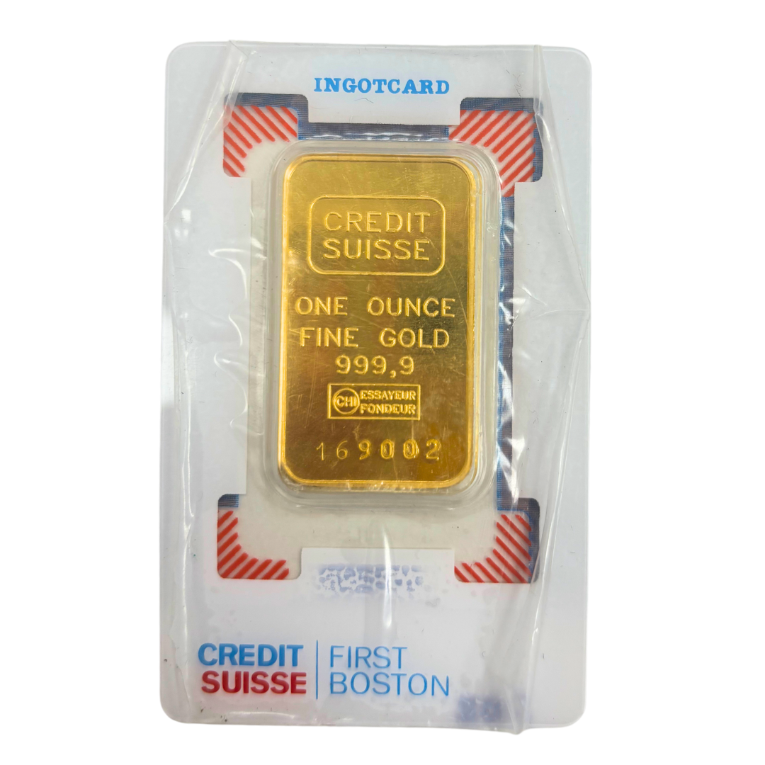1 oz Credit Suisse First Boston Gold Bar Vintage Assay - MintedMarket