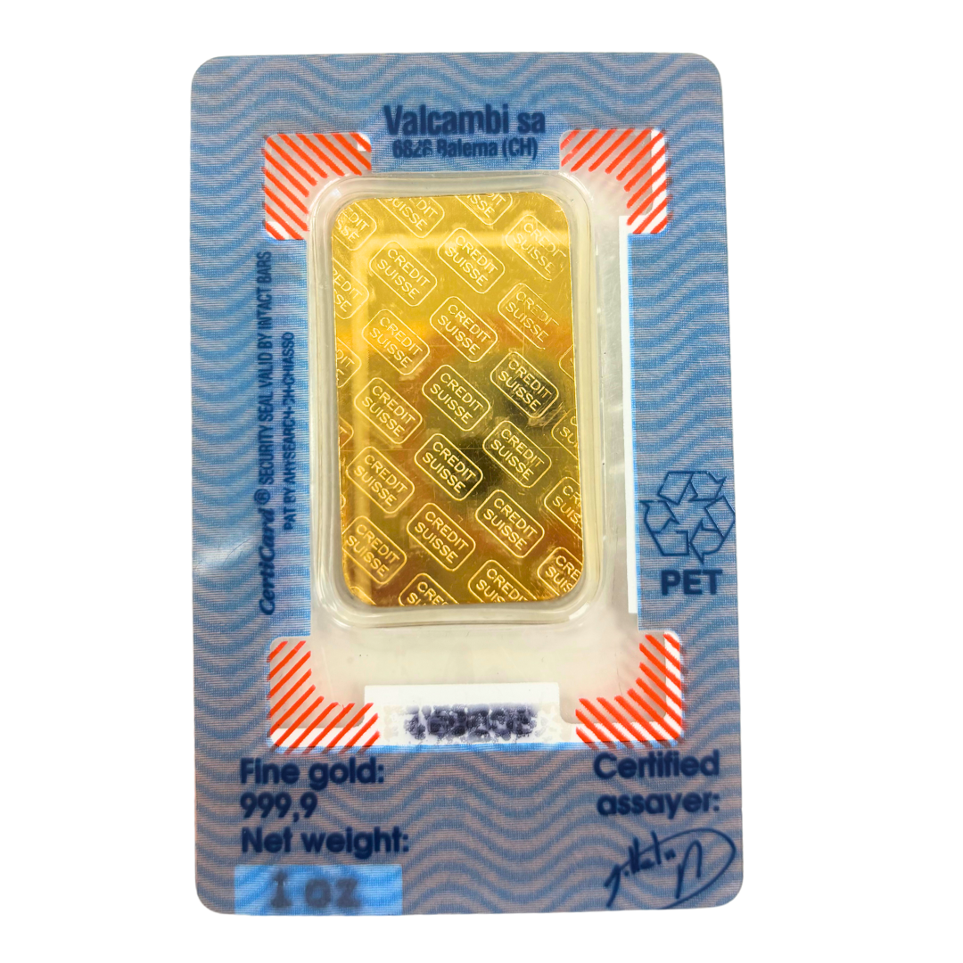 1 oz Credit Suisse First Boston Gold Bar Vintage Assay - MintedMarket