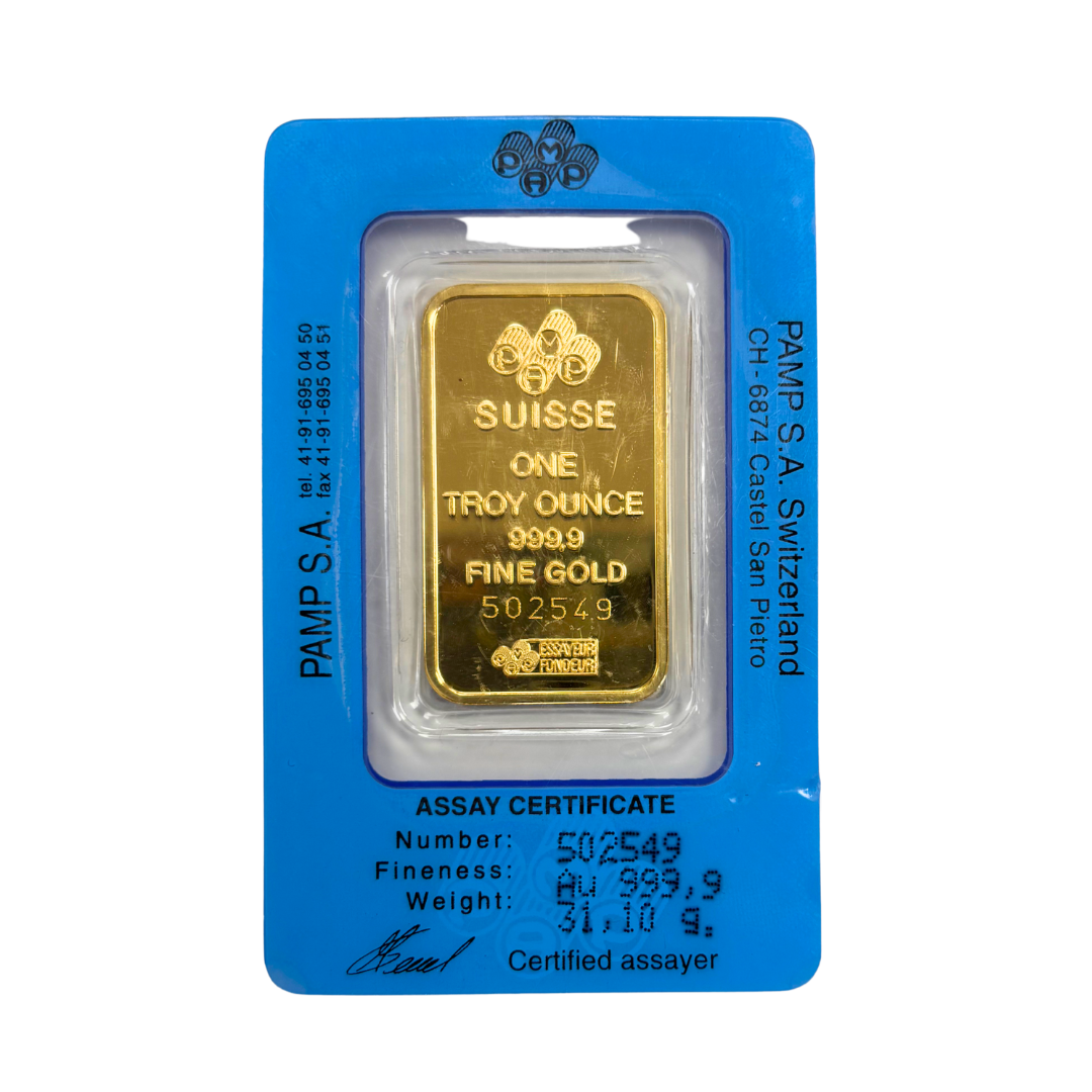 1 oz PAMP Suisse Vintage Rosa Gold Bar - MintedMarket