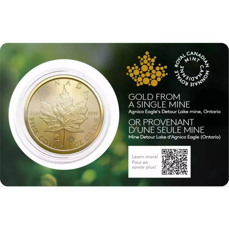 1 oz Single Source Mine Canadian Maple Leaf Gold Coin 2024 - MintedMarket