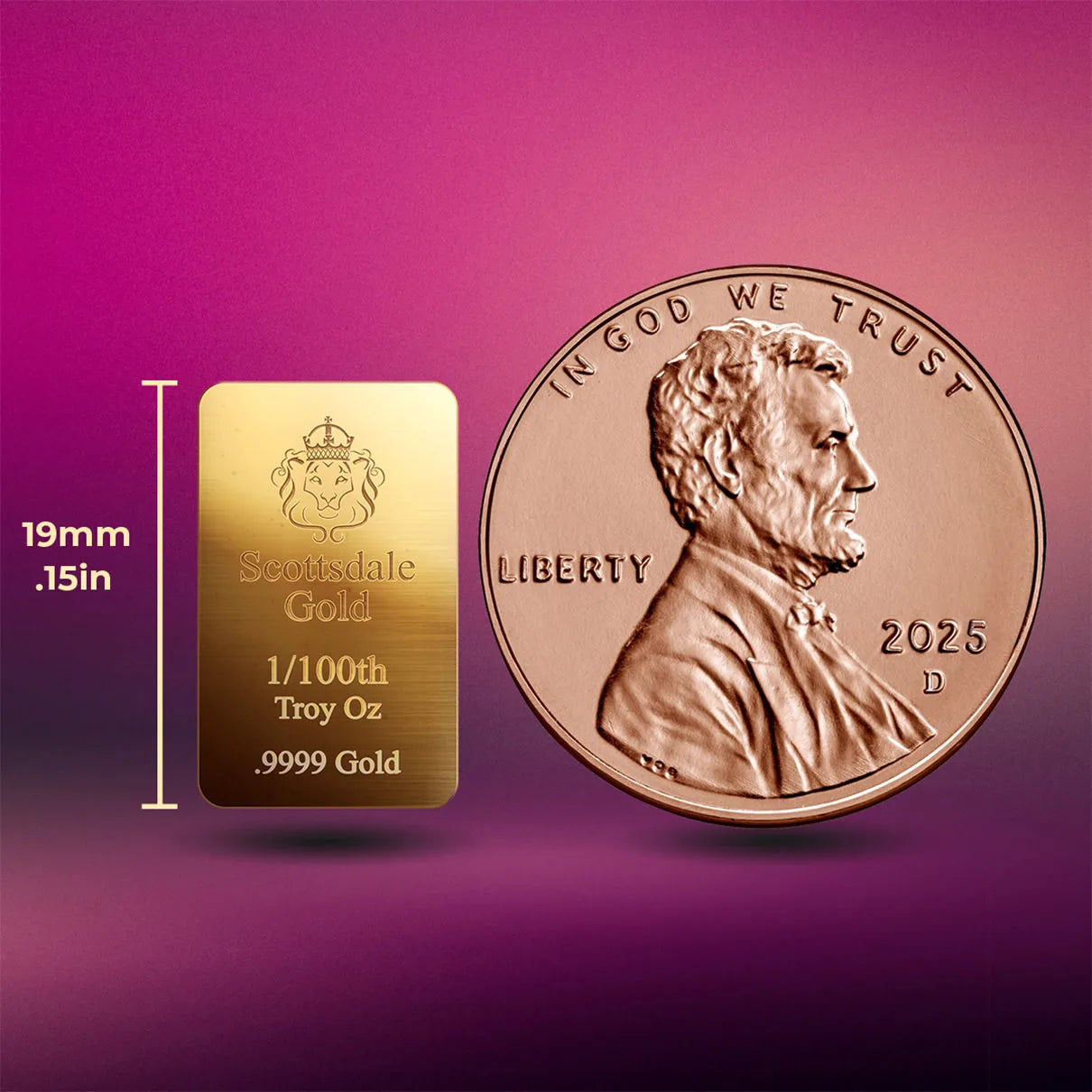 1/100th oz Scottsdale Mint Gold Bar - MintedMarket