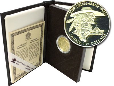 $100 Sainte-Marie Gold Coin 1989 with Box and Certificate - MintedMarket