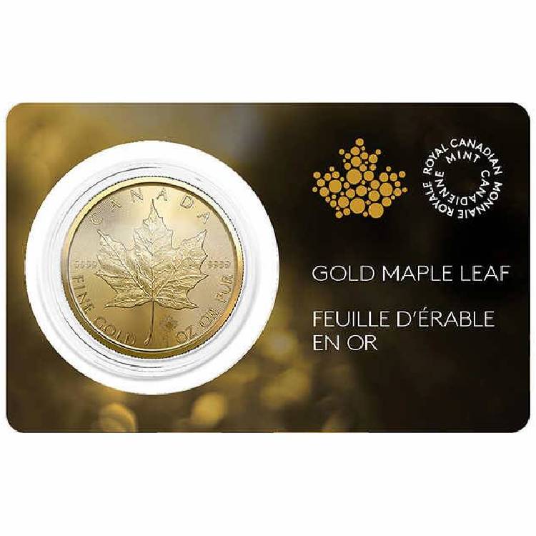 1 oz Canadian Maple Leaf Gold Coin 2022 in Assay Card