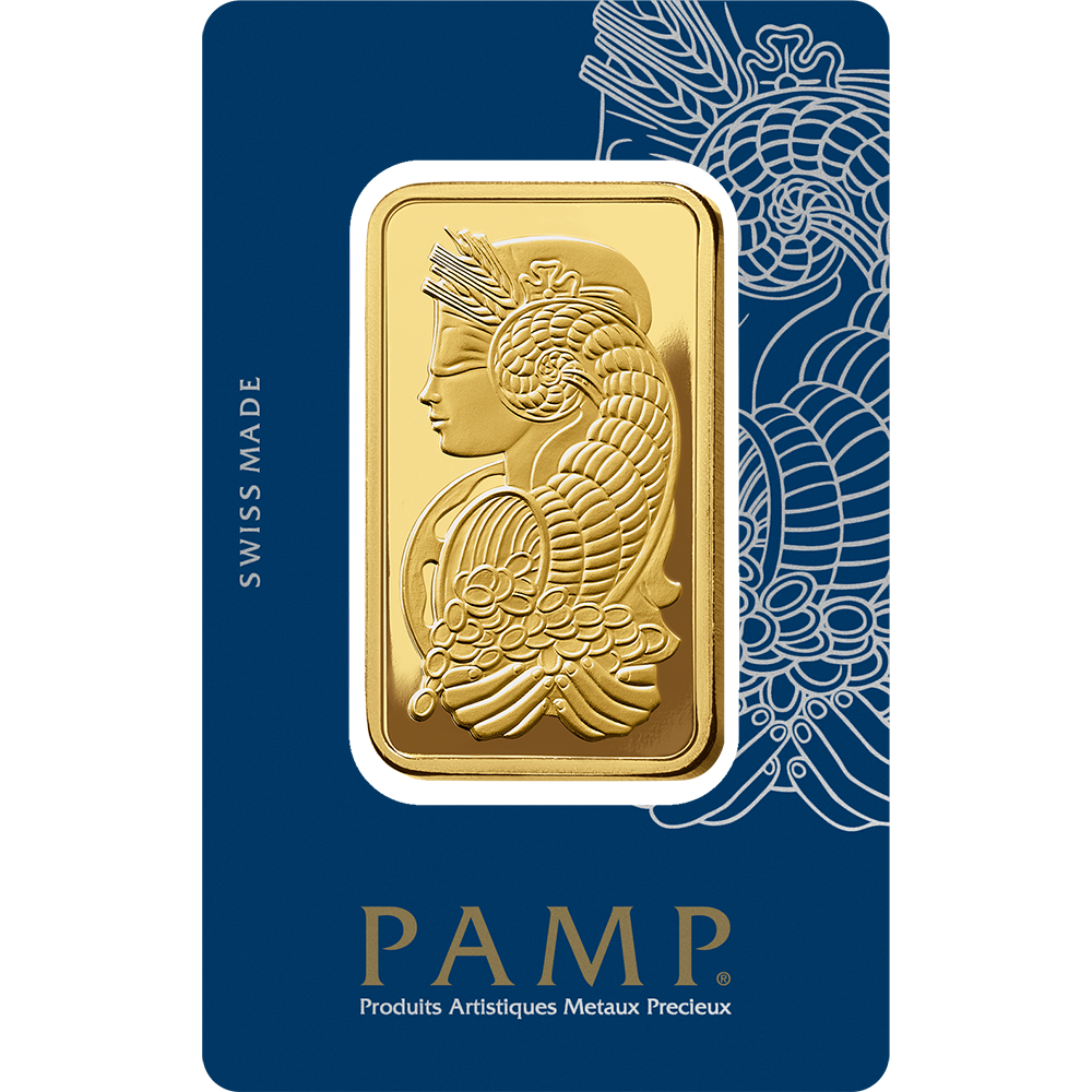50 gram PAMP Suisse Lady Fortuna Gold Bar - MintedMarket