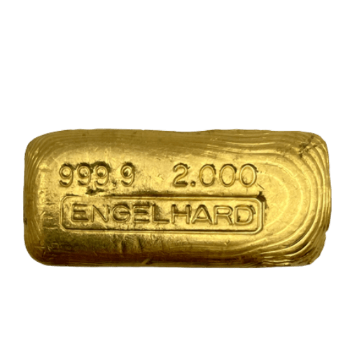 2 oz Engelhard Vintage Gold Bar - MintedMarket