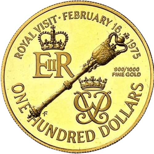 $100 Bermuda Royal Visit Gold Coin 1975 - MintedMarket