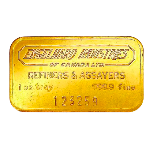 1 oz Engelhard Vintage Gold Bar - MintedMarket