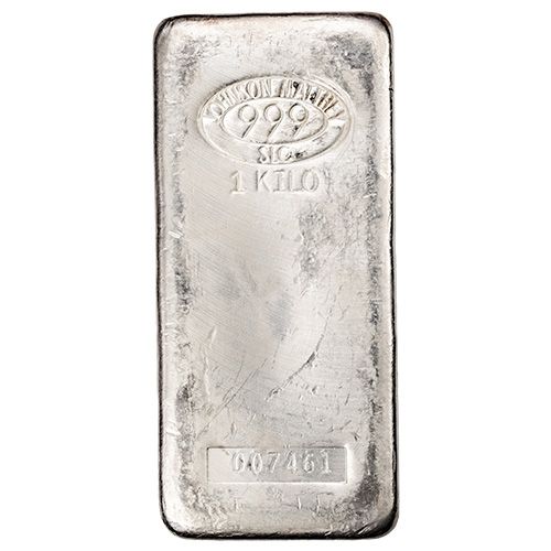 1 kilo Johnson Matthey Vintage Silver Bar - MintedMarket