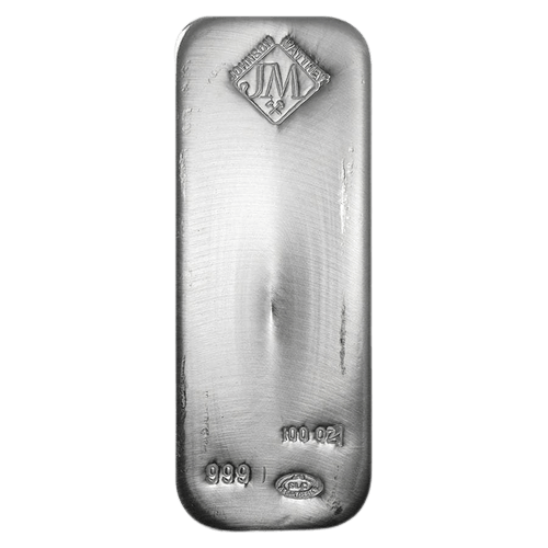 100 oz Johnson Matthey Silver Bar - MintedMarket