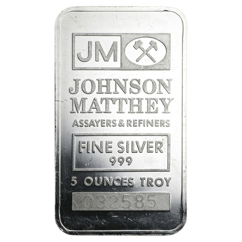 5 oz Johnson Matthey Silver Bar - MintedMarket