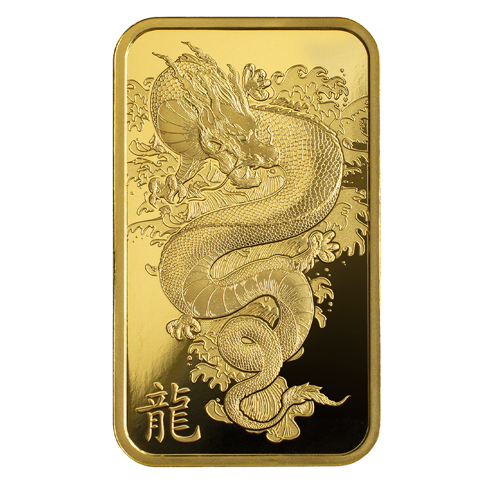 1 oz Legend of the Azure Dragon PAMP Gold Bar 2024 - MintedMarket