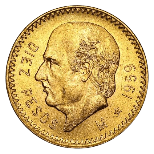 10 Pesos Hidalgo Gold Coin 1959 - MintedMarket