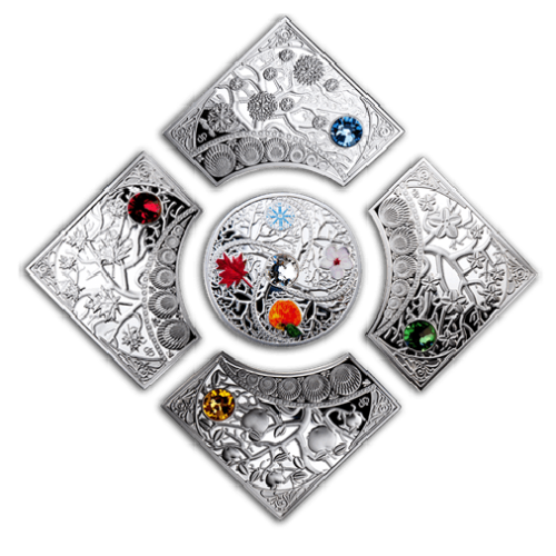 Four Seasons Sterling Silver 5-Coin Puzzle Set 2013 - MintedMarket