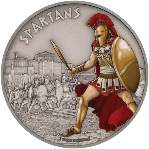 $2 Warriors of History - Spartans Silver Coin 2016 - MintedMarket