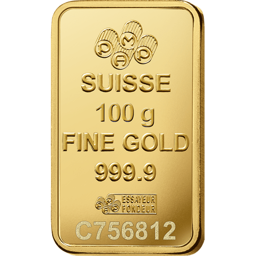 100 gram PAMP Suisse Lady Fortuna Gold Bar - MintedMarket